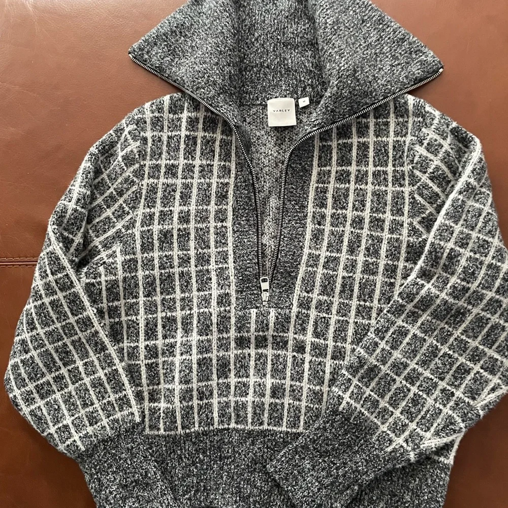 New Varley Furley Plaid Half-Zip Sweater M - Picture 5 of 6